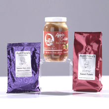 Load image into Gallery viewer, AUNT FLORA'S SOULSATION APPLE COBBLER PIE FILLING & BONUS COFFEE PACKS